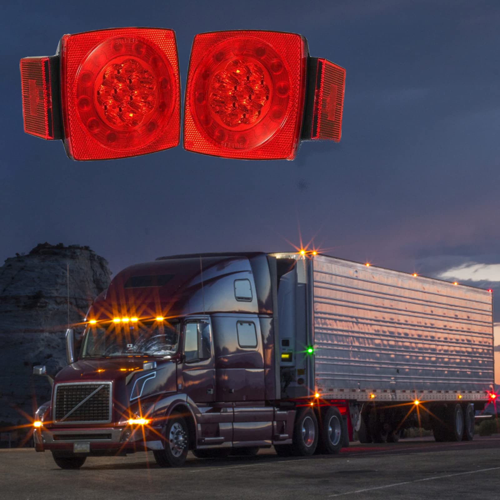 MQ AUTO PARTS 12V LED Submersible Trailer Light Kit | Stop, Turn, Tail & Side Marker For Boat, Utility, Camper Trailers