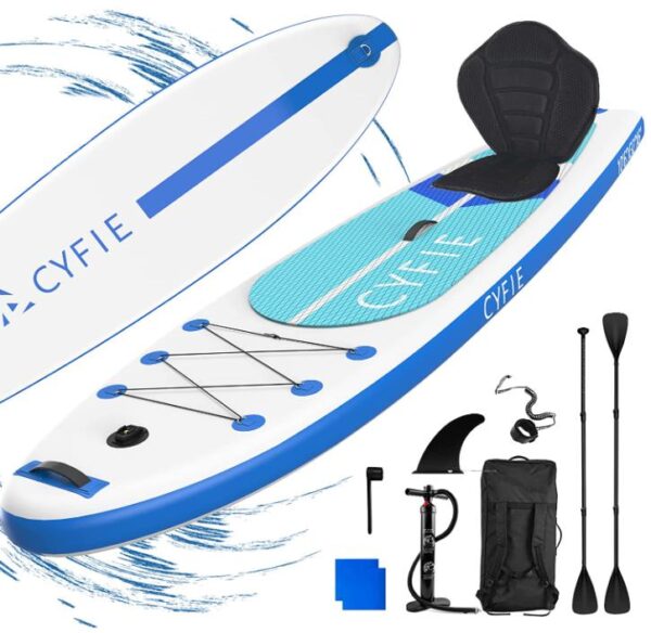 CYFIE SUP サップボード セット 320*81*15cm 超軽量 スタンドアップパドルボード サーフボード 水上散歩 sup ボード  釣り マリンスポーツ 空気注入式サップ 軽量 両用パドル カヤックシート リーシュコード 滑り止め 高い安定性 ヨガ