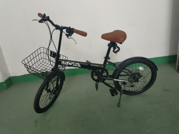 自転車 じてんしゃ ディスクブレーキ ギア付き　20インチ ペダルが折り畳める 折りたたみ 折り畳み ママチャリ セキュリティロック　シティサイクル オシャレ おしゃれ 通勤 通学 街乗り 大人用 子供用自転車 折り畳み自転車 男の子 女の子 7段変速 学生 ベル付き カゴ付き