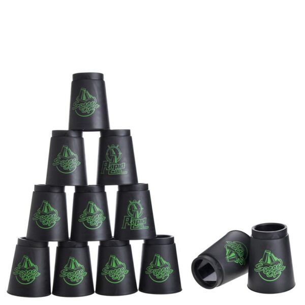 スポーツスタッキング カップ Cyfie スピードスタックス12個セット Flying Cup 飛重ねカップ 穴あき 速重ね 競技用 練習用 トレーニング 初心者でも対応 手提げ棒＆専用袋付き 厚め クリスマス プレゼント