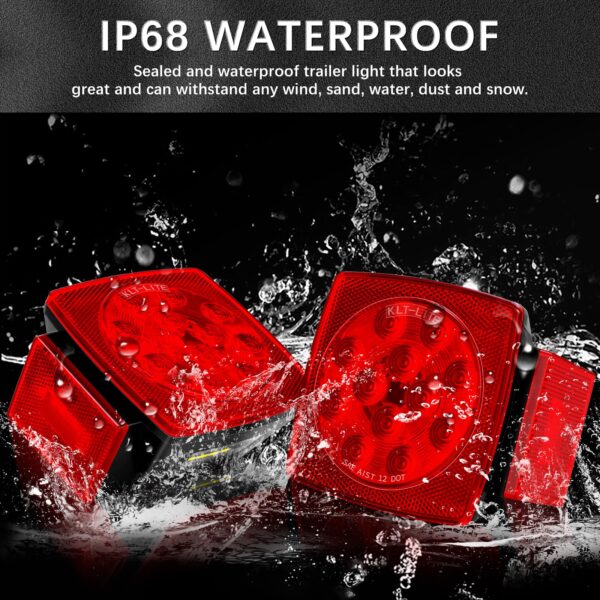 Cyfie 12V LED Trailer Light Kit DOT Certified, Utility Trailer Lights for Submersible Boat RV Car with 25ft Wire Harness Wafer LED IP68 Waterproof Under 80 Inch Truck - Image 2