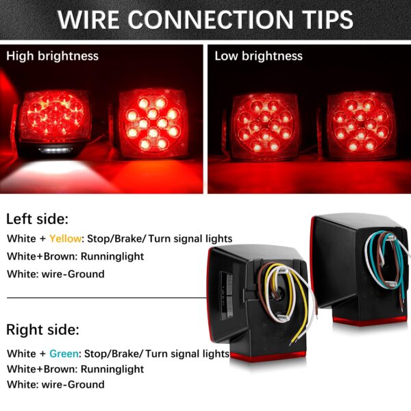 Cyfie 12V LED Trailer Light Kit DOT Certified, Utility Trailer Lights for Submersible Boat RV Car with 25ft Wire Harness Wafer LED IP68 Waterproof Under 80 Inch Truck - Image 5